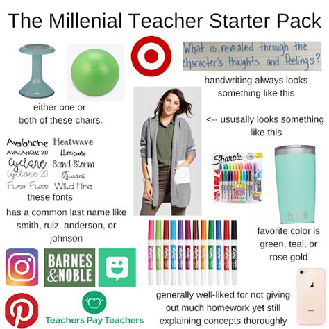 Millennial Teacher Starter Pack Starterpacks