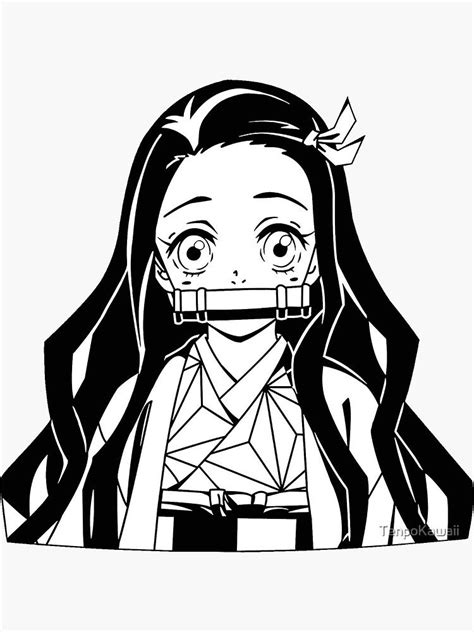 Snap, tough, & flex cases created by independent artists. "Black and White Nezuko Kamado, Demon Slayer" Sticker by TenpoKawaii | Redbubble in 2020 | Anime ...