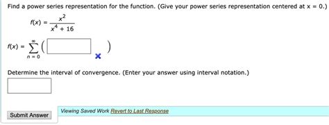 Solved Find Power Series Representation For The Function Give Your