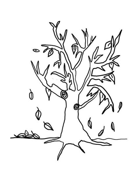 Illustration about bare tree silhouette (from cmyk to rgb). Falling Leaves In Fall Leaf Coloring Page : Kids Play Color
