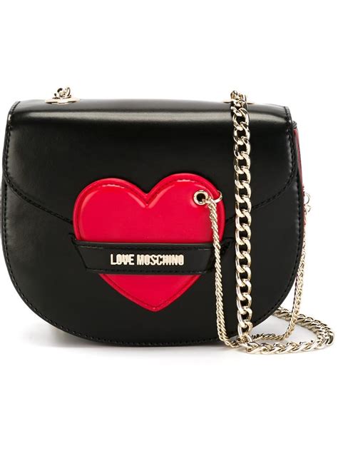 Love Moschino Heart Detail Shoulder Bag In Black Lyst