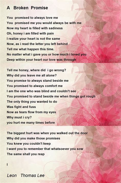 Broken Promises Poem