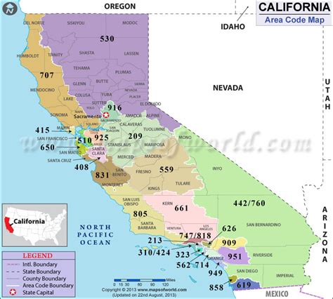 California Area Code Maps