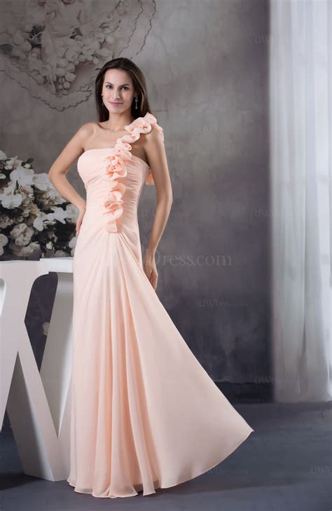 Light Pink Elegant A Line Zip Up Chiffon Ruching Wedding Guest Dresses