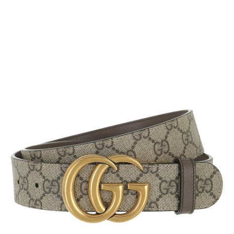 Gucci Gg Marmont Reversible Belt Leather Beige Ebonynew Acero In Beige