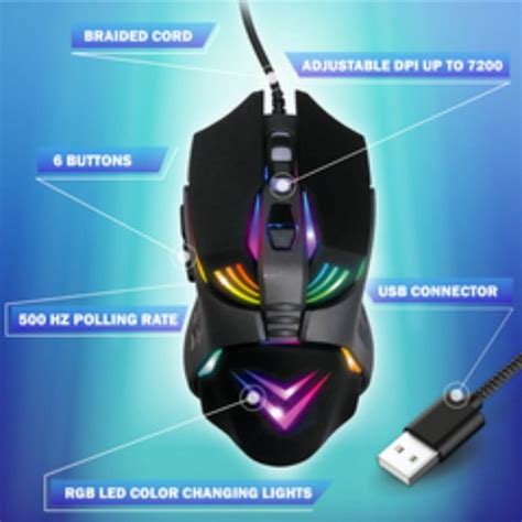 Computers Laptops And Parts Bugha Exclusive Led Gaming Mouse 7key720