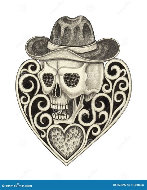 Art Skull Mix Heart Tattoo Stock Illustration Illustration Of Blood