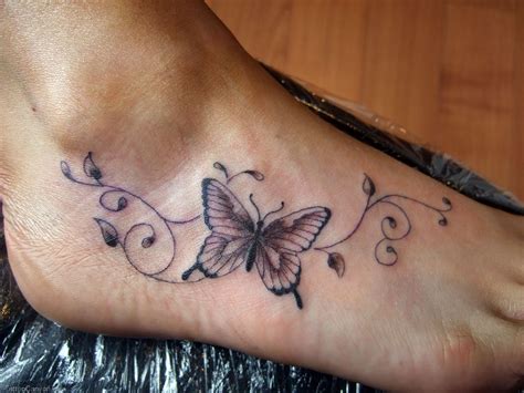Butterfly With Swirl Picture 6125 Butterfly Ankle Tattoos Foot