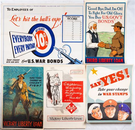 5 WWII Posters Cottone Auctions