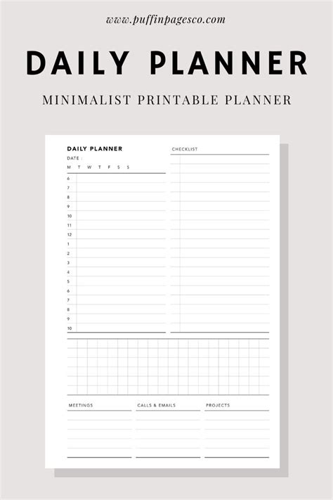 The Daily Planner Is Shown In Black And White With Text That Reads