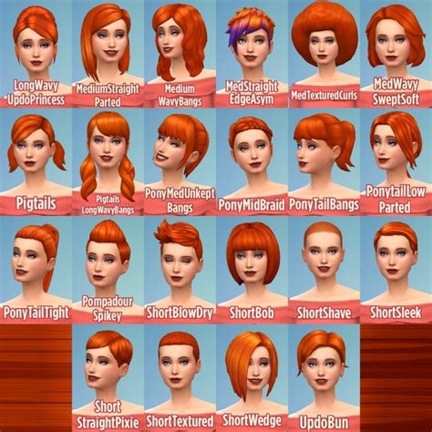 Ginger All The Hairs Female Edition By Caitie Sims 4 Hair