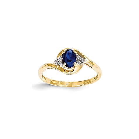 Roy Rose Jewelry 14k Yellow Gold Diamond And Sapphire Ring Size 7