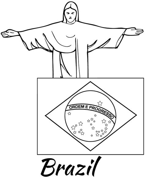 Educational Coloring Page Brazil Flag