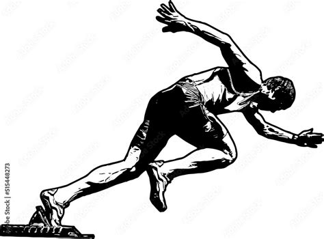 Silhouette Of Running Athletes Sketch Drawing Of Running Player Line