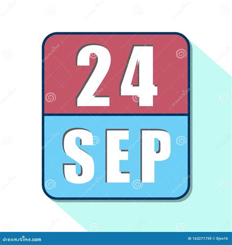 September 24th Day 24 Of Monthsimple Calendar Icon On White