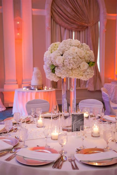 Elegant And Modern White Wedding Reception Decor Featuring White