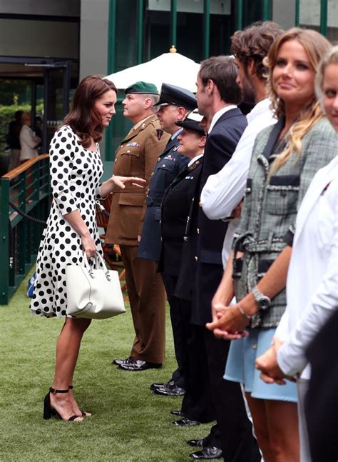 Kate Middleton In Polka Dot Skirt For Wimbledon Championship Tennis