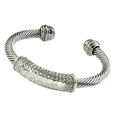 Designer S Touch Bracelet Hammered Style Twisted Wire Cable Cuff