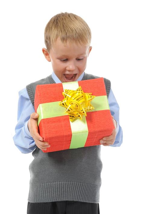 Boy Holding Present Box Stock Image Image Of Child Love 16925437