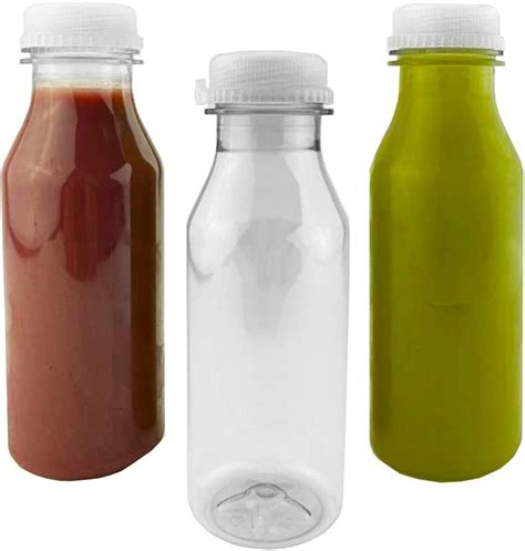 Clear Juice Bottles With Tamper Evident Lids 250 Ml 85oz 20 Pack