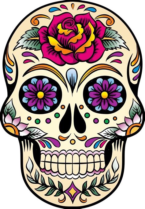 Mexican Sugar Skull Self Adhesive Vinyl Sticker Ebay Skull Painting