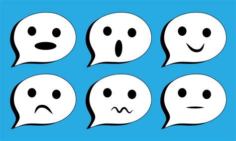Set Of Emoticon Icons On Speech Bubble Emoji Collection Vector