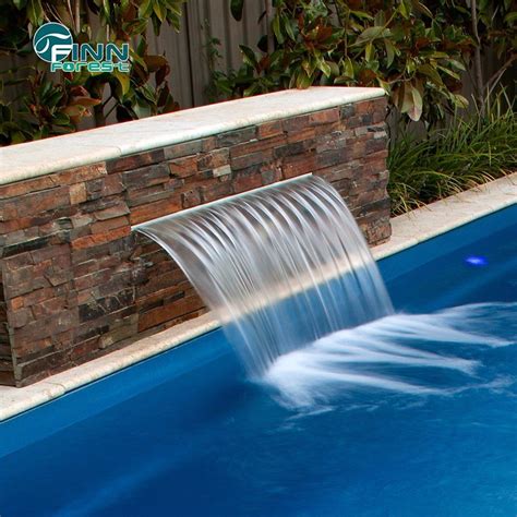 Outdoor Stainless Steel Swimming Pool Water Blade Wall Waterfall