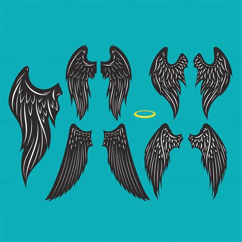 Black Angel Wings Vector