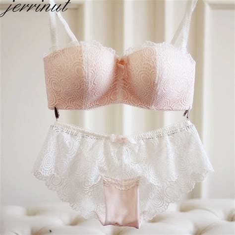 jerrinut sexy lace lingerie set women underwear seamless push up bra set embroidery ultra thin