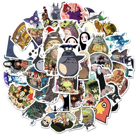 50pcs Stickers Anime My Neighbor Totoro Spirited Away Stickers