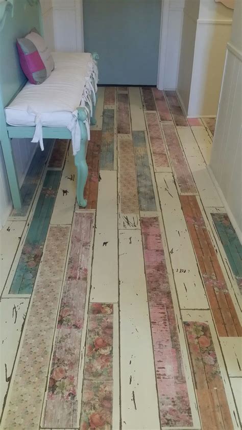 With its cosy, constant shade and ease of fitting, this vinyl flooring is a great alternative to laminate, wood or tiles. Repurposed laminate flooring. Painted, decoupaged and ...