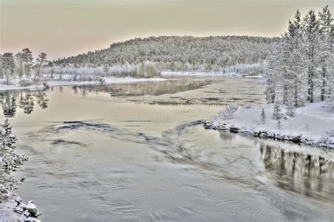 Frozen Lake In Inari Finland Stock Image Image Of Frozen Arctic