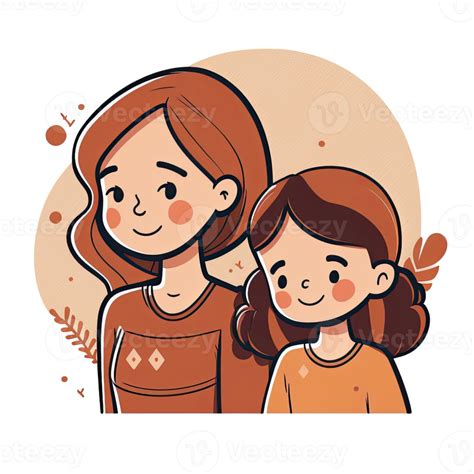 Mother And Daughter Cartoon 22972589 Png