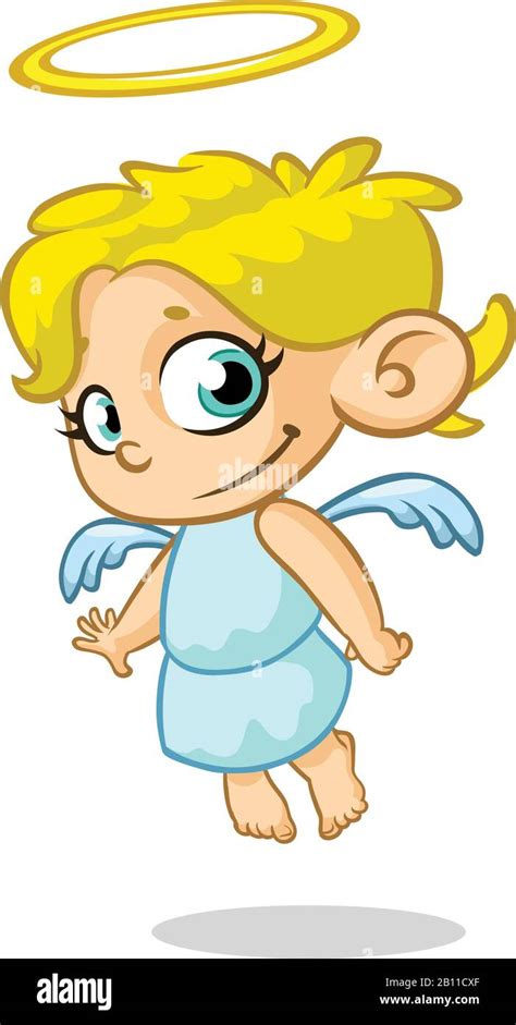 Vector Illustration Cute Christmas Angel Character Stock Vector Image