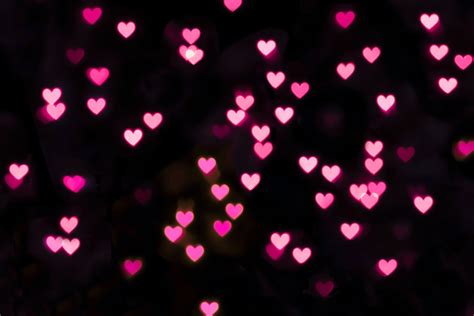 Pink Hearts Wallpaper 4k Illuminated Black Background