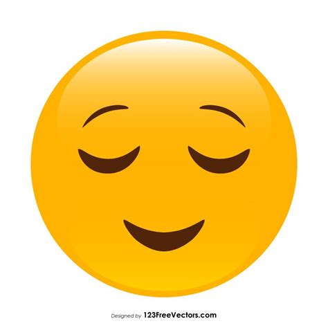 Relieved Face Emoji Vector Download