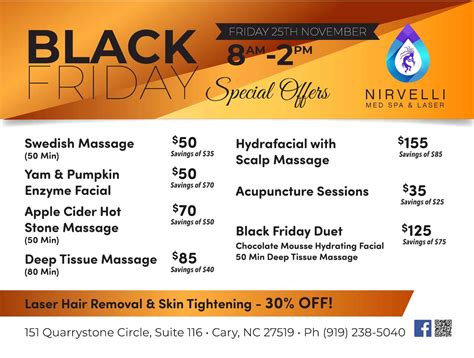Nirvelli Med Spa And Laser 2022 Black Friday Massage Facials And Acupuncture Specials Nirvelli