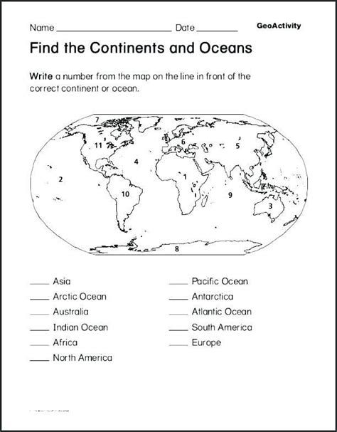 Continents And Oceans Quiz Printable Get Your Hands On Amazing Free