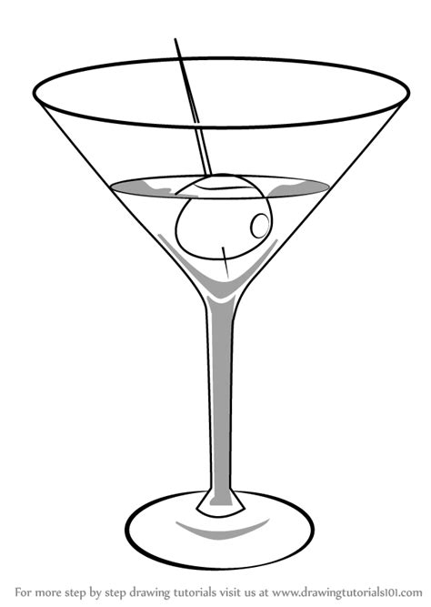 Learn How To Draw A Martini Drinks Step By Step Drawing Tutorials