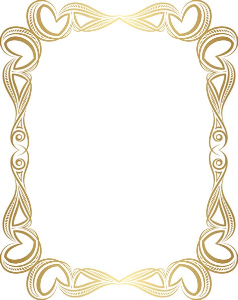 Gold Border Frame Transparent Png Clip Art Image Png Download 5814 Images