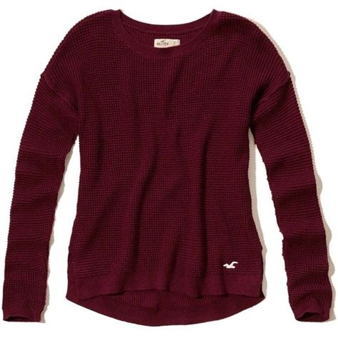 hollister iconic pullover sweater 24 liked on polyvore featuring tops sweaters burgundy