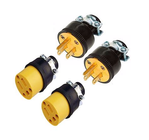 How can i go about i am working on a project in which 2 light fixtures are wired up to an outdoor extension cord. 4 Male & Female 3 Wire Replacement Electrical Plug Ends, 3 prong, Extension Cord | eBay