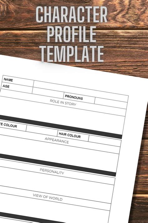 Build Up Your Characters With This Printable Character Profile Template