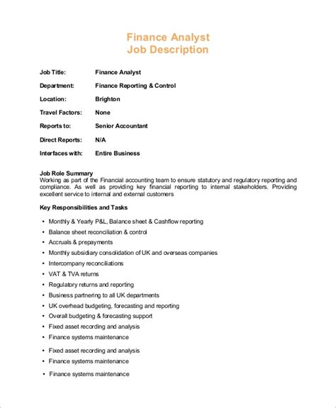 Start with a business analyst resume objective that turns heads FREE 7+ Sample Business Analyst Job Description Templates in PDF