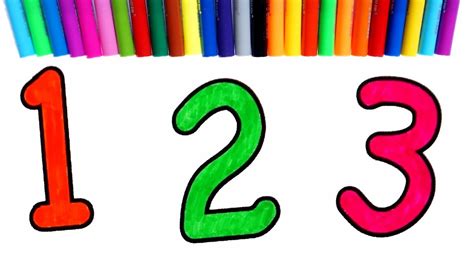 Number Coloring Pages Learning Numbers And Colors For Kids Youtube