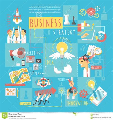 Business Concept Infographic Elements Poster Stock Vector