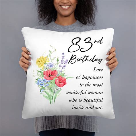 83rd birthday pillow for her 83 year old birthday ts for women personalized throw pillows for