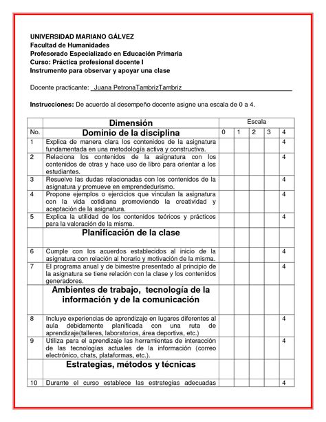 Calaméo Instrumento Para Observación Clase Para Futuro Profesor