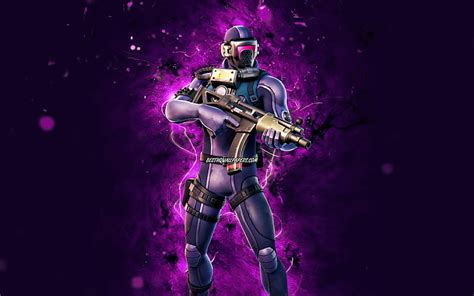 Masked Scuba Jonesy Violet Neon Lights Fortnite Battle Royale