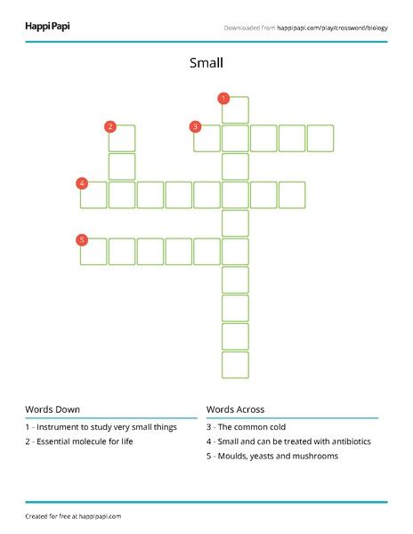 However, you might need some extra help and this is where we join you in your pursuit of words. Small | Free Crossword Puzzle Worksheets | Happi Papi